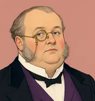 Illustrated portrait of Dr. Wilkins: about 55, bald dome with a thin fringe of sandy-grey hair, a plum waistcoat under a black frock coat