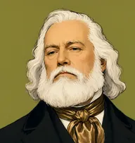 Illustrated portrait of Brigham Young: about 62, snow-white, long and flowing to the collar, black frock coat with a bronze satin cravat