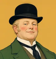 Illustrated portrait of Inspector Gregson: about 44, fine flaxen, receding, brushed straight back, slate-blue overcoat with a ginger scarf