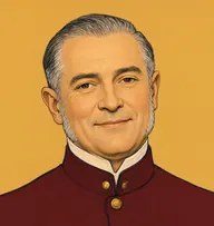 Illustrated portrait of Rogers: about 35, lank sandy-brown hair, receding at the temples, cheap checked suit in tan with a green tie