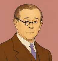 Illustrated portrait of Dr Whitby: about 58, thin mousy-brown hair, combed flat, a rusty-brown suit with a lilac tie